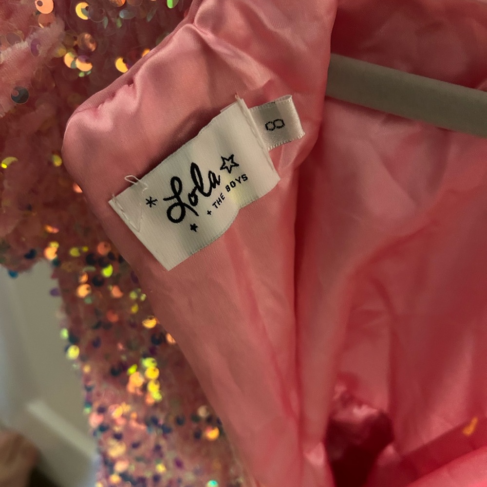 Lola + The Boys Shimmering Pink Sequin Dress - Picture 4 of 4